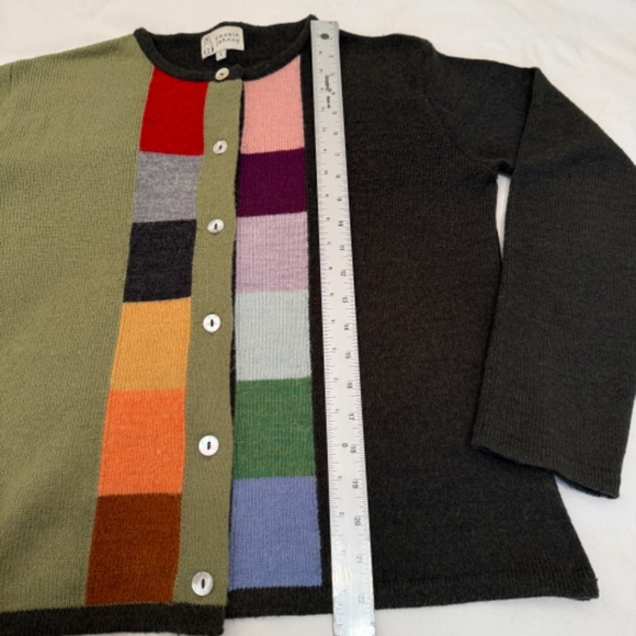 Cousin Johnny Wool/Angora Blend Colorful Cardigan Sweater Women's Large - Picture 6 of 15